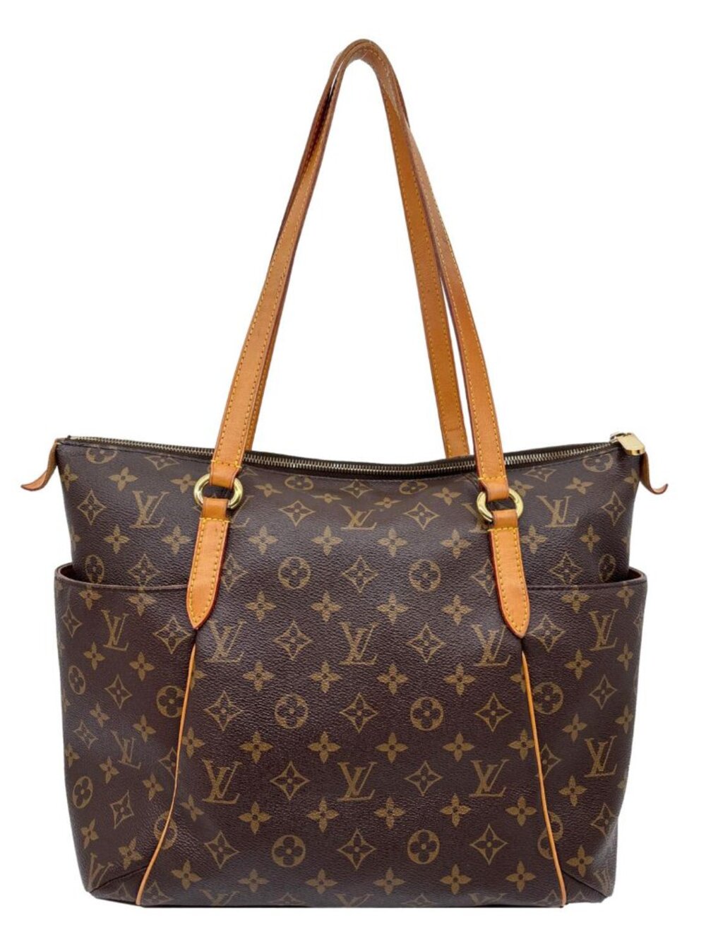 Louis Vuitton Totally MM Monogram Canvas Shoulder Tote Bag Brown